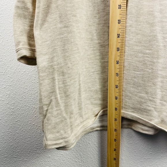 Pure Jill 3X Cotton LS V-Neck Tunic Top Shirt Pockets Cinch Sweater Neutral 3X - Picture 9 of 10